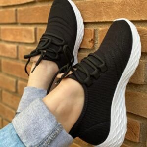 Tênis Run Bordado Preto